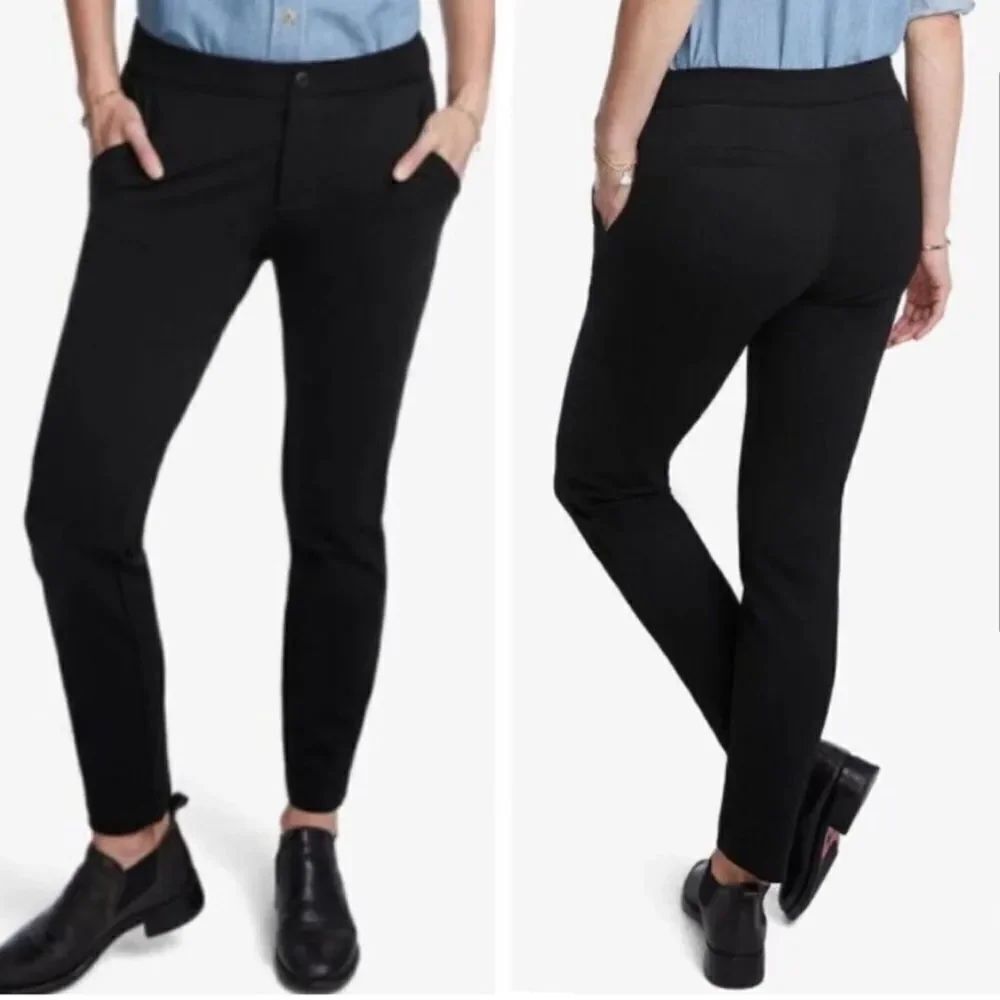 American Giant Cigerette Ponte Straight Leg Dress Pants Black